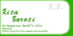 rita baroti business card